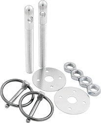 Aluminum Hood Pin Kit With 3/8" Pins And 3/16" Clips, Silver