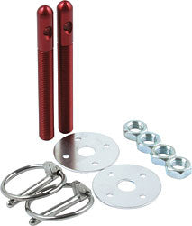 Aluminum Hood Pin Kit With 3/8" Pins And 3/16" Clips, Red