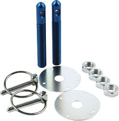 Aluminum Hood Pin Kit With 1/2" Pins And 1/4" Clips, Blue