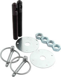 Aluminum Hood Pin Kit With 1/2" Pins And 1/4" Clips, Black