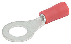Vinyl Insulated Ring Terminals, 1/4" Hole, 22-18 Gauge
