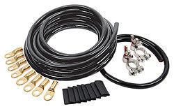 Battery Cable Kit 2 Gauge 1 Battery, All Black Cables